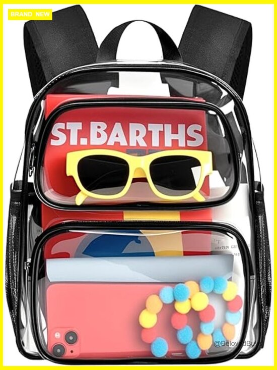 Clear Backpack Stadium Approved 12x10x6 with Padded Straps main image 6